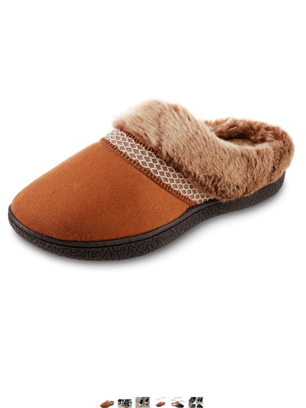 Isotoner Women's Cozy Faux-Fur Mule Slippers